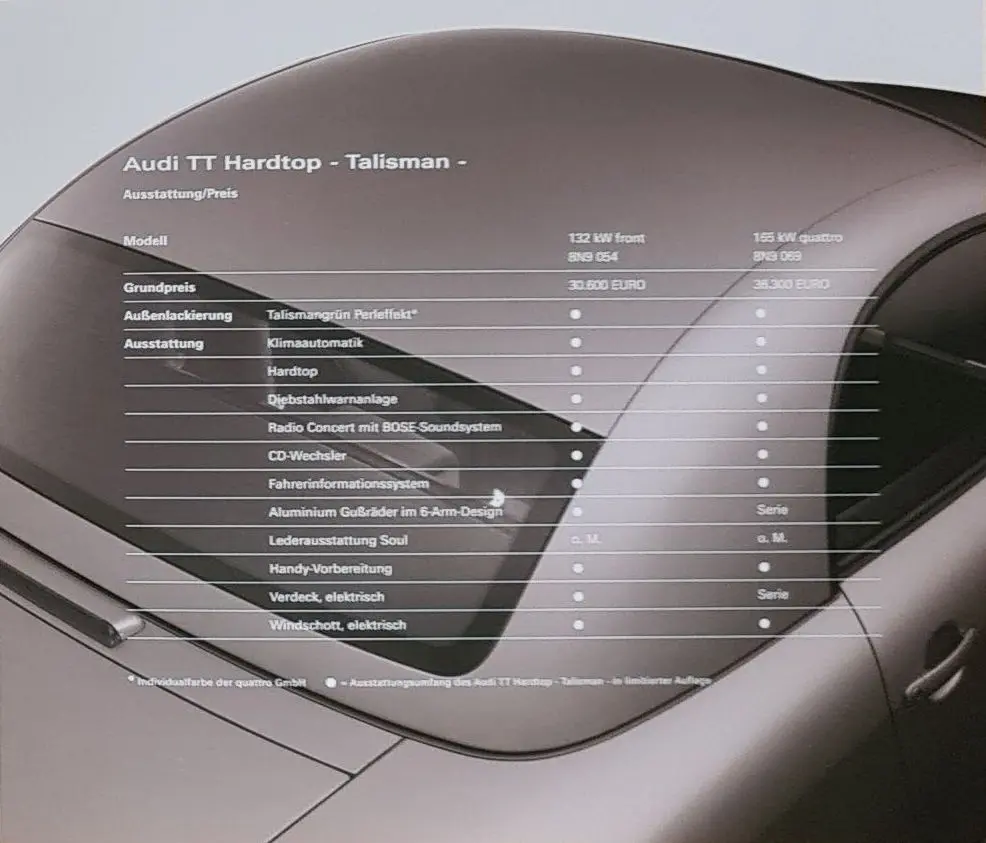 Audi TT MK1 (8N) - Hardtop Talisman