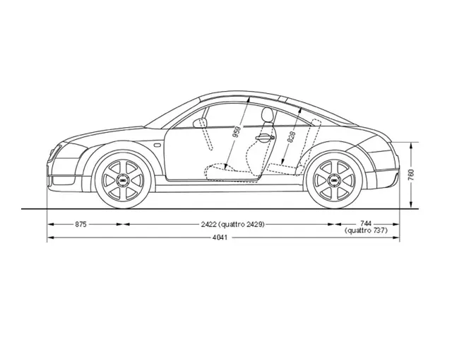 Audi TT MK1 (8N) - Dimensions
